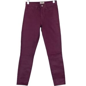 L’AGENCE Margot Coated Skinny Pants Purple Mid Rise Size 25 NWT